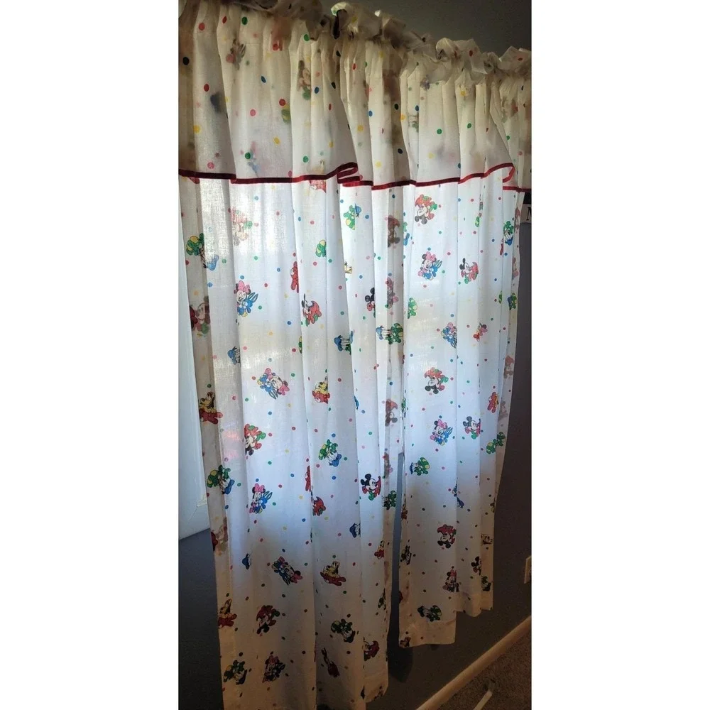 Vintage Dundee Disney Baby Mickey & Friends Curtains Set 42x64, 2 Panels‎